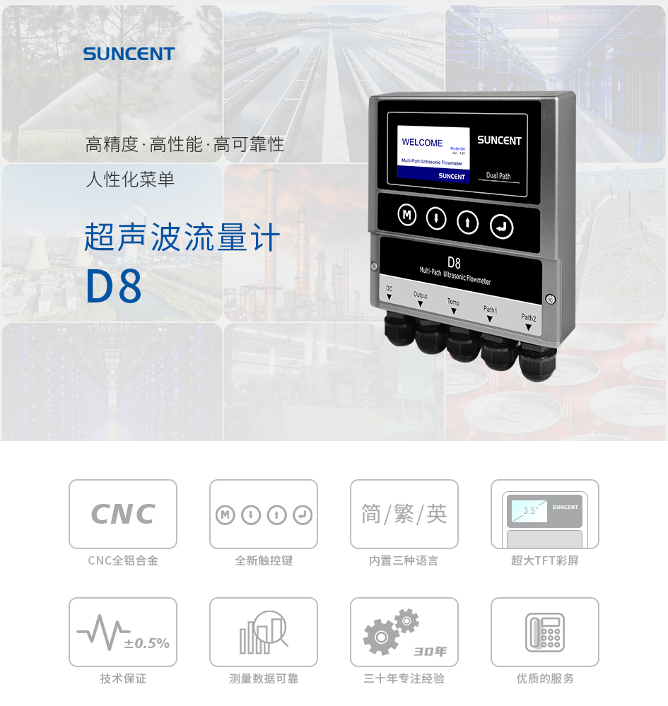 迅昇SUNCENT-D8多聲道超聲波流量計